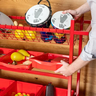 PERCUSSION Plus Mobile Instrument Trolley - Red
