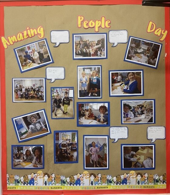 a board featuring photos from an amazing people day