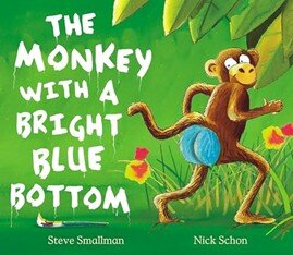 The monkey with a bright blue bottom