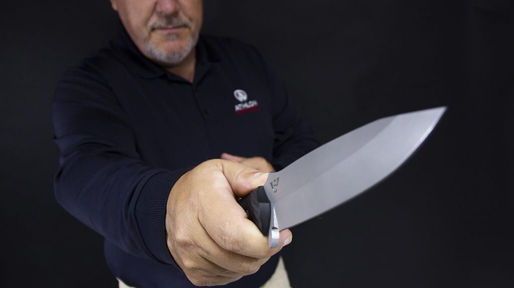 man with fighting knife