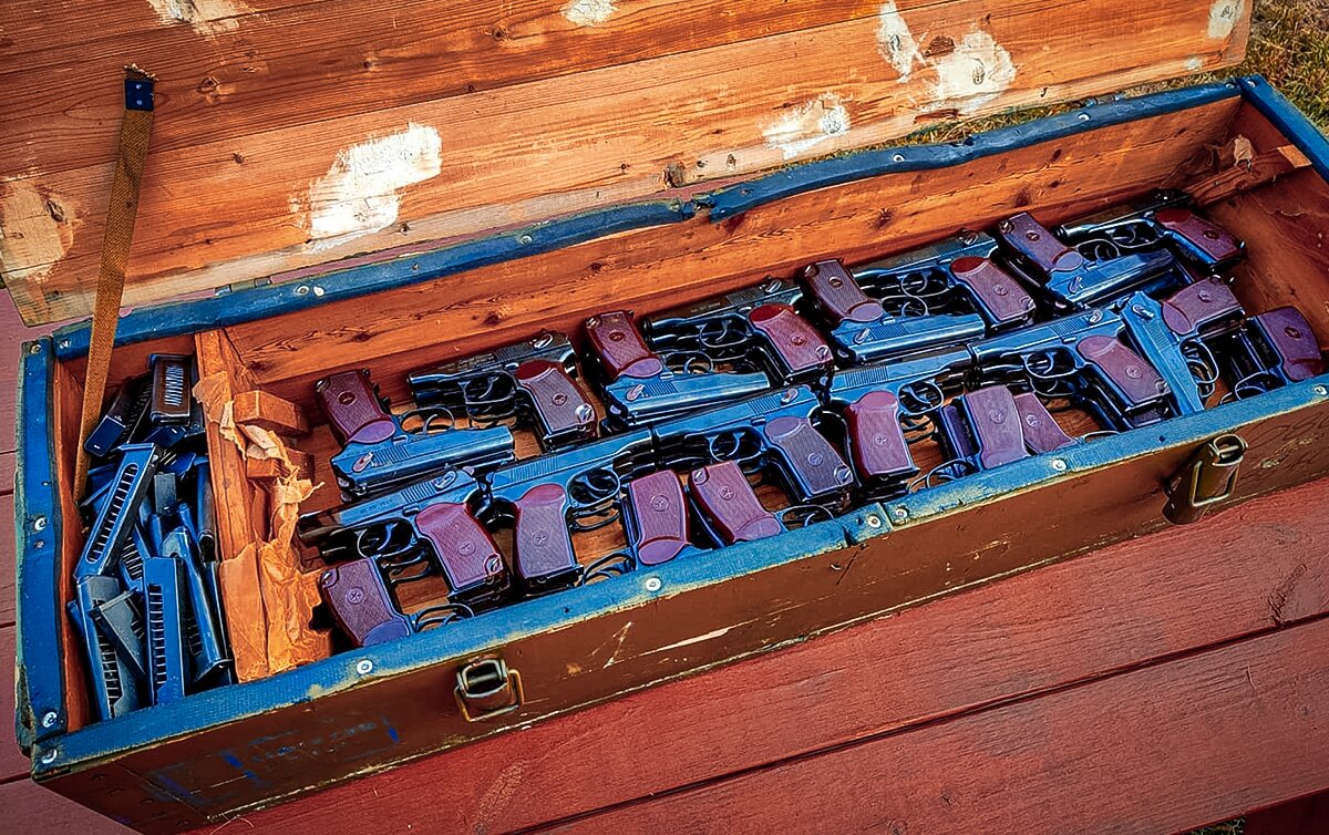 crate of pistols