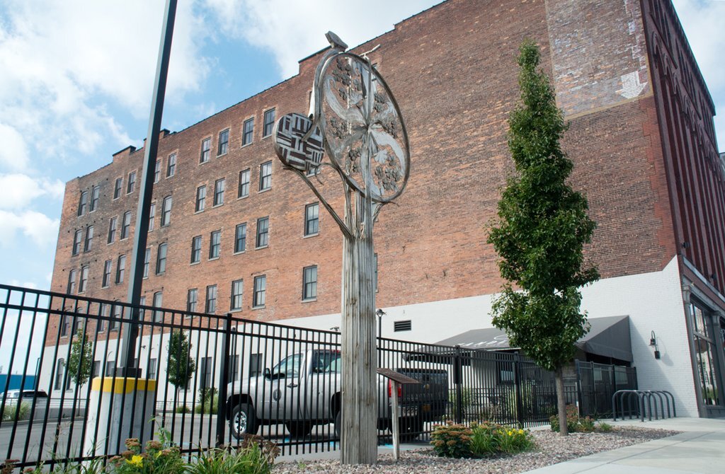 Spirit of Transportation sculpture.