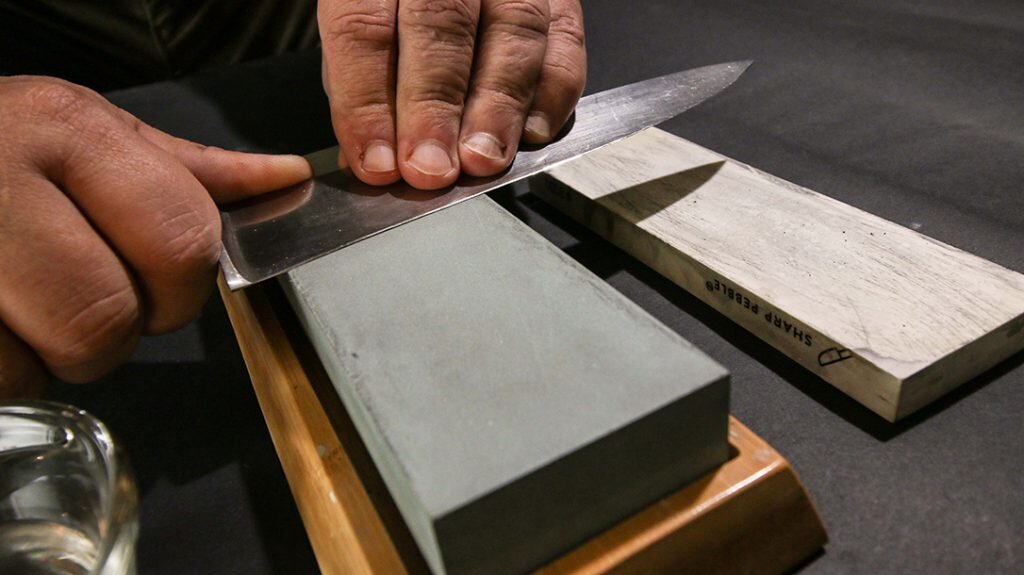 sharpening a knife