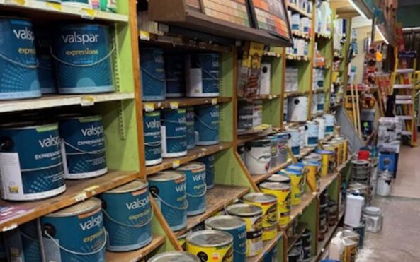 Paint department at Moninghoffs Appliance and Supply.