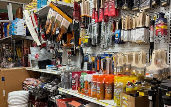 Paint department at Moninghoffs Appliance and Supply.