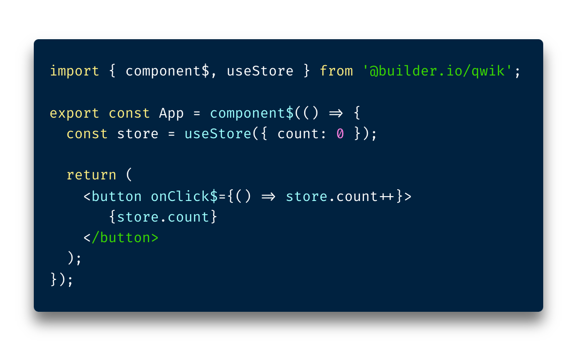 Qwik component code snippet