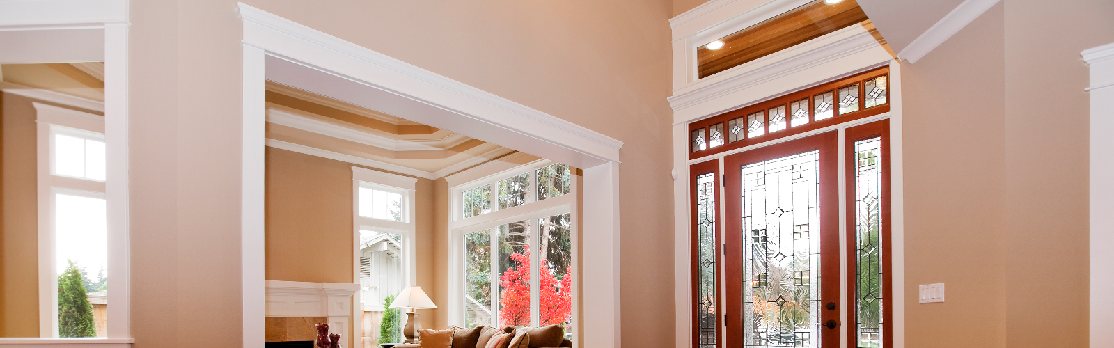 Home interior with white molding