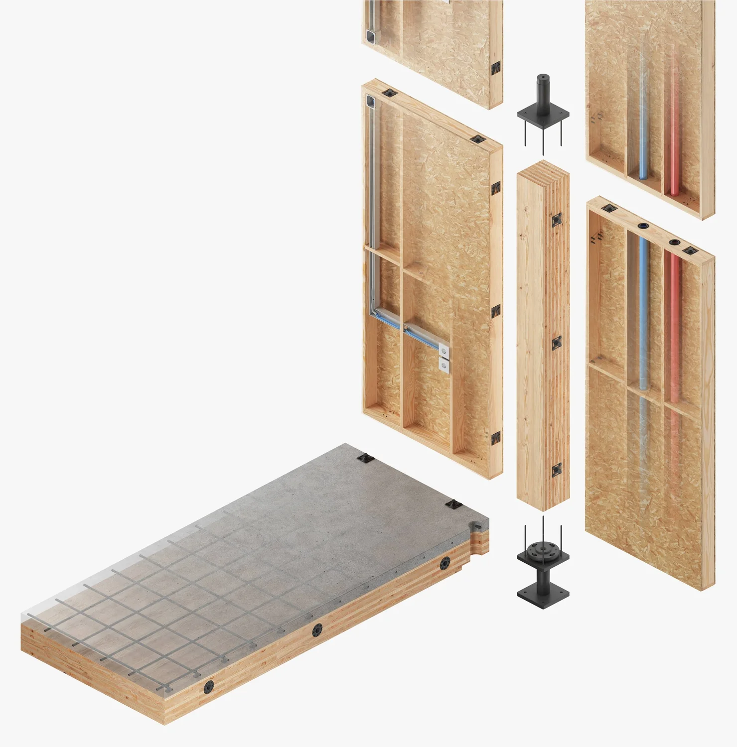 All3 structural elements and connection system.