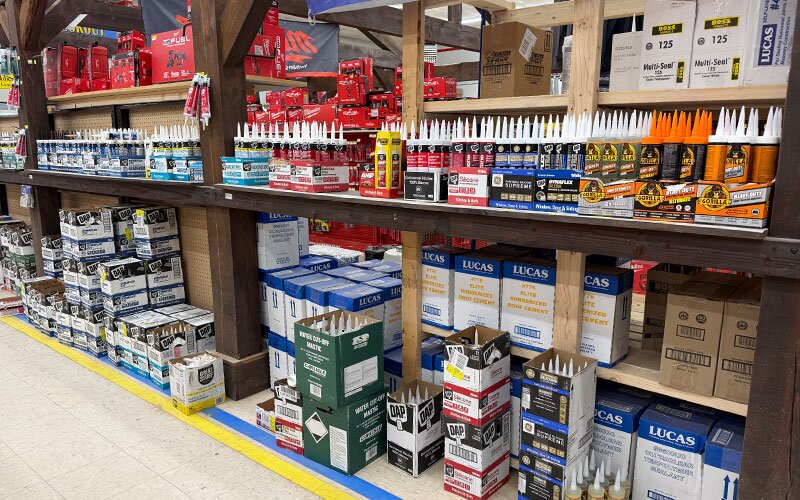 Sundries and paint supplies at Johnson Wholesale Lumber.