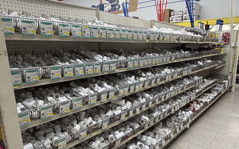 Plumbing supplies at Johnson Wholesale Lumber.