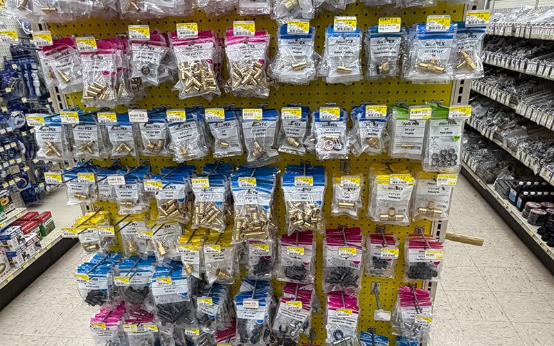Plumbing supplies at Johnson Wholesale Lumber.