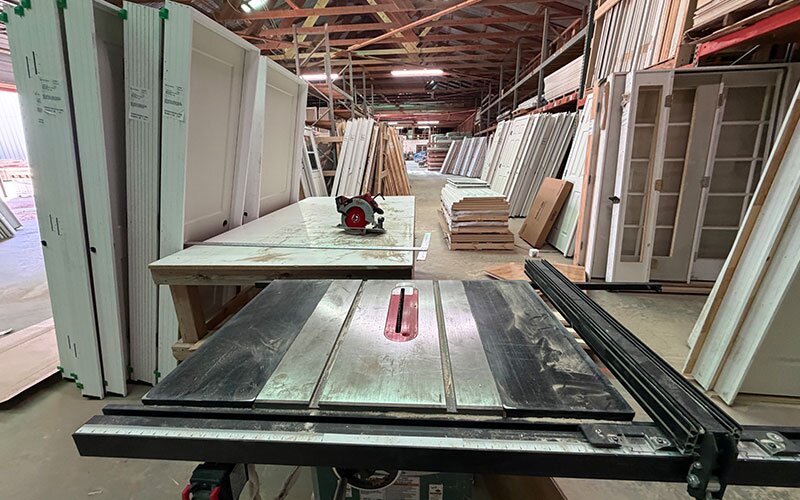 Counter cut shop at Johnson Wholesale Lumber.