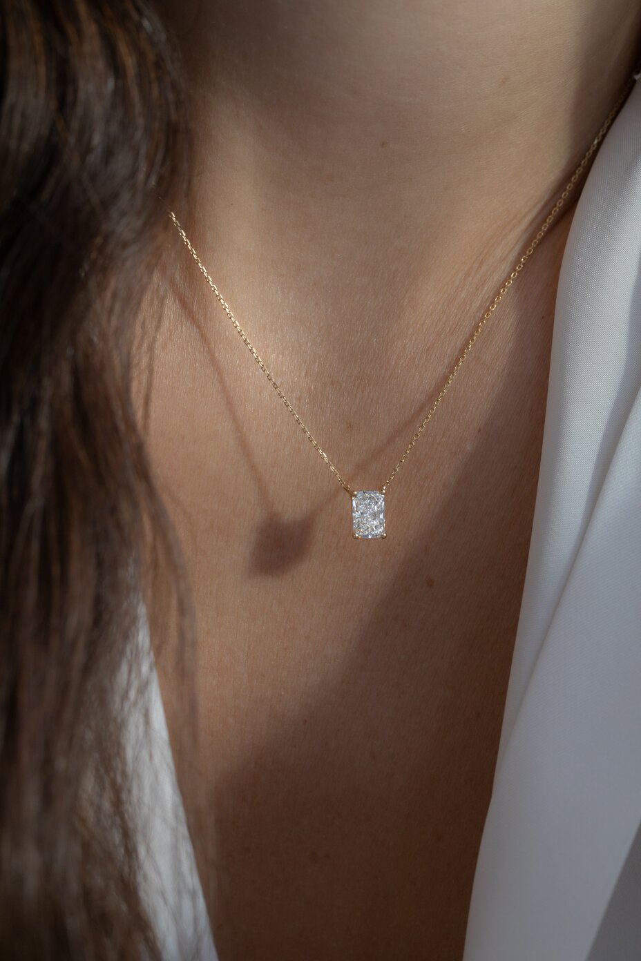2.79ct Radiant Cut Solitaire Pendant in 18k Yellow Gold - Ariana