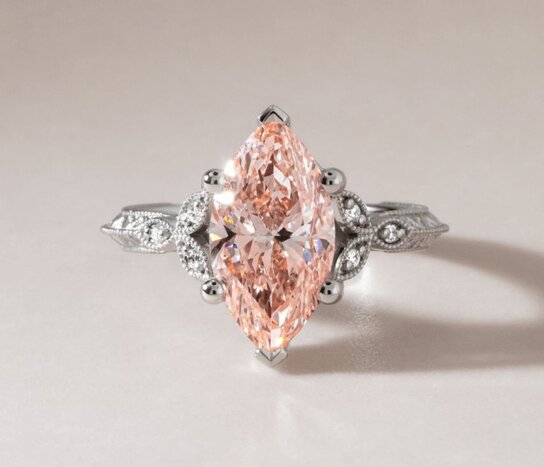 pink marquise diamond cluster engagement ring feis in platinum