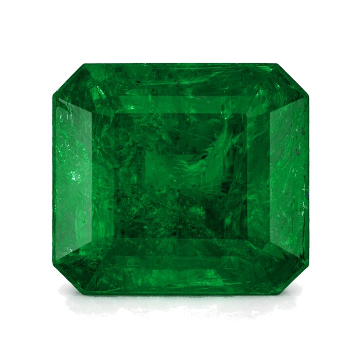square step cut Zambian emerald gemstone