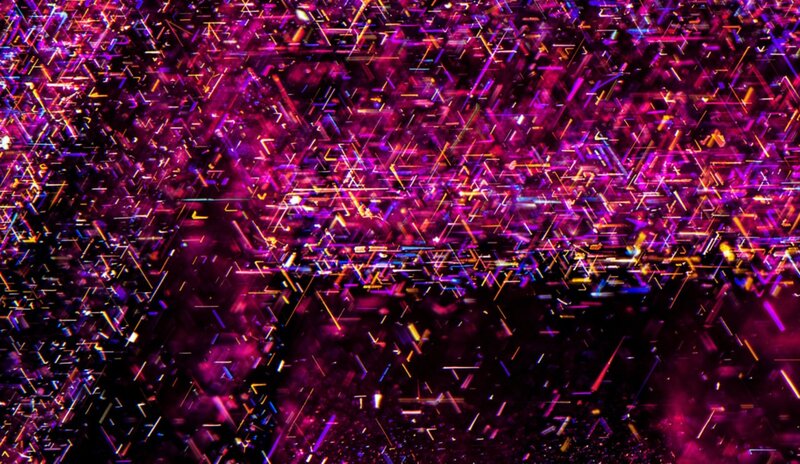 Iridescent exsolution rutile oriented in three directions in Burmese ruby. 