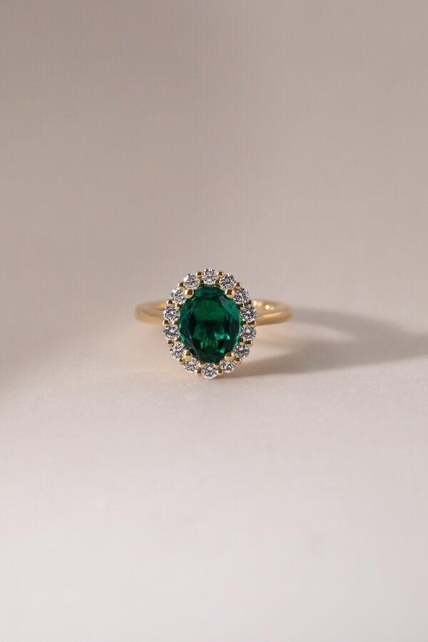 Marisol Yellow Gold Cluster Engagement Ring