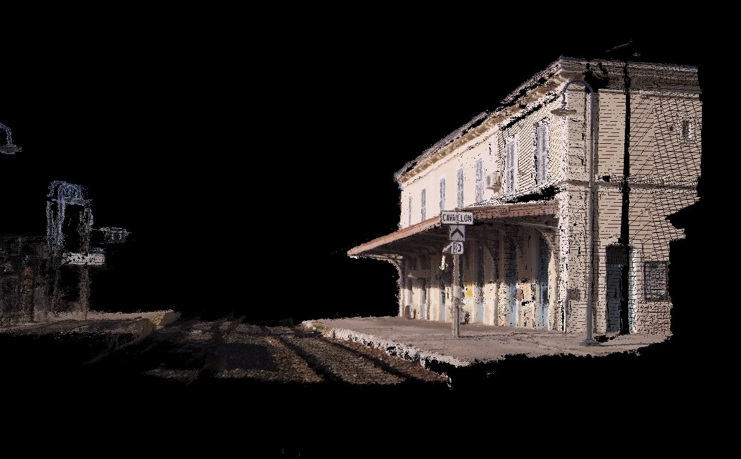 Railway station building reconstructed as a 3D point cloud model