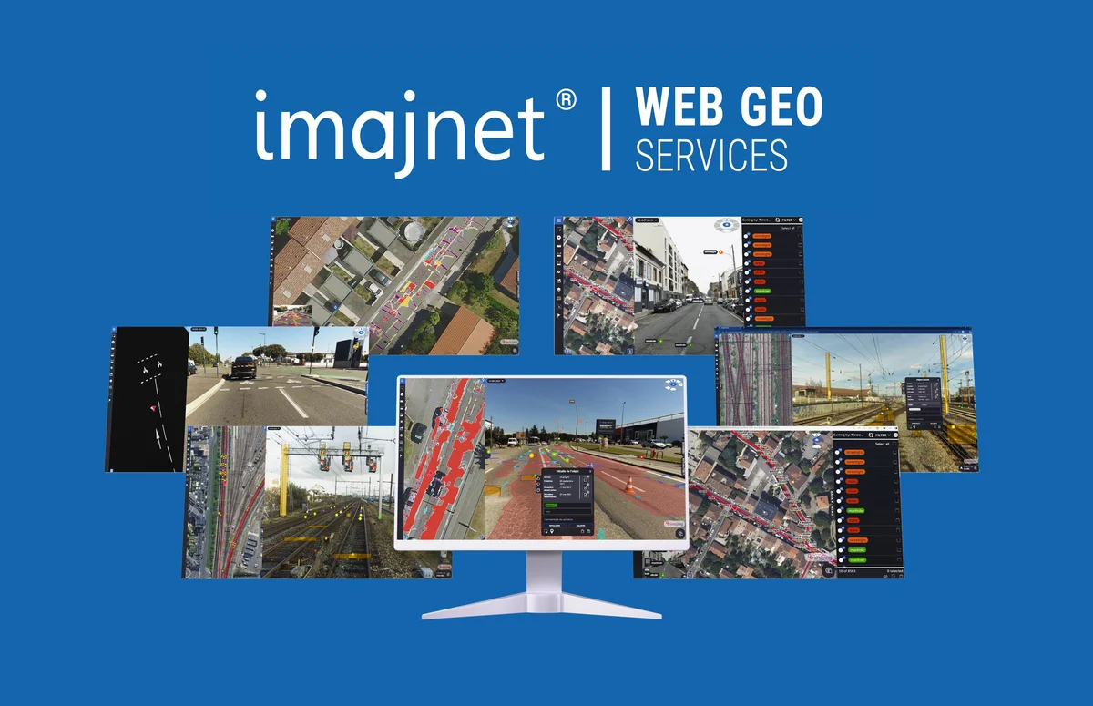 Imajnet web geo services platform sharing georeferenced imagery and GIS data for road asset management and infrastructure digitalization