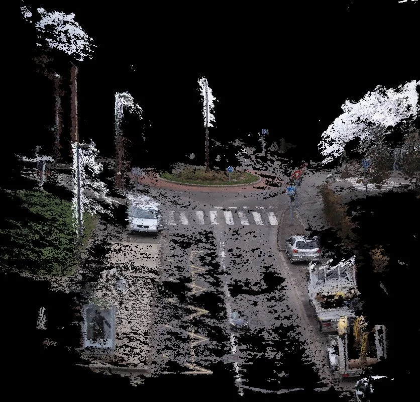 Road intersection reconstructed as a 3D point cloud by imajing