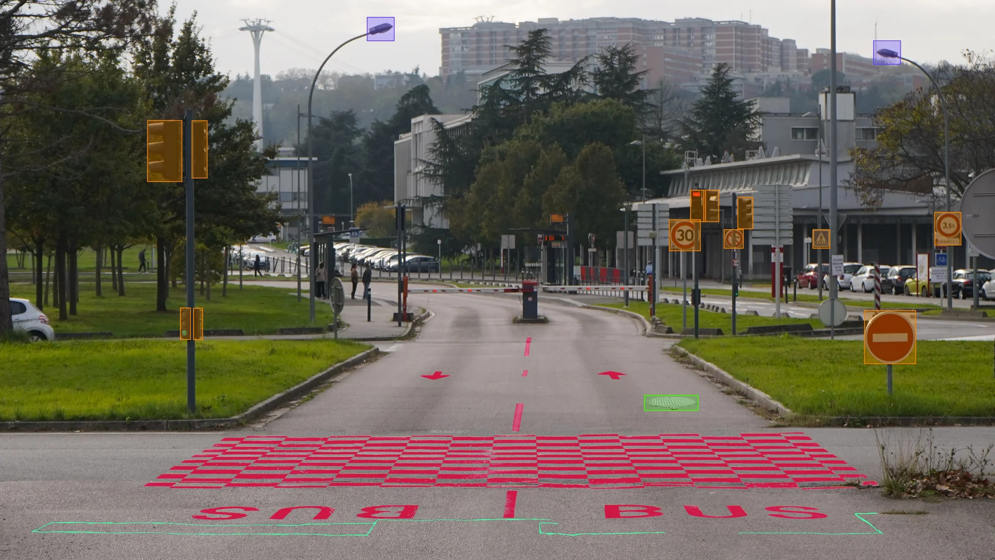 Road markings and signage automatically detected by imajing AI