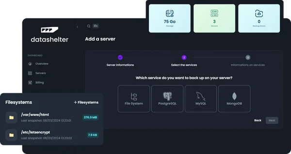 Datashelter dashboard