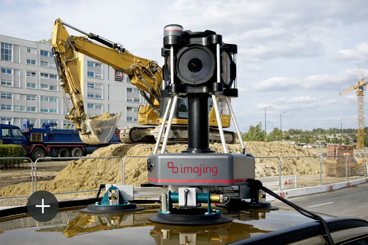 Imajbox mobile mapping camera mounted on a vehicle roof