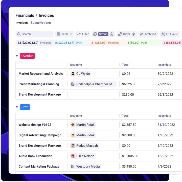 Invoicing and Payments