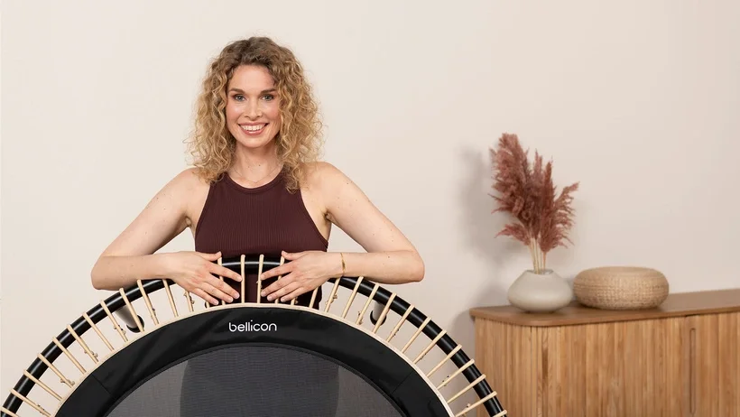 Proud woman is happy about her bellicon. 