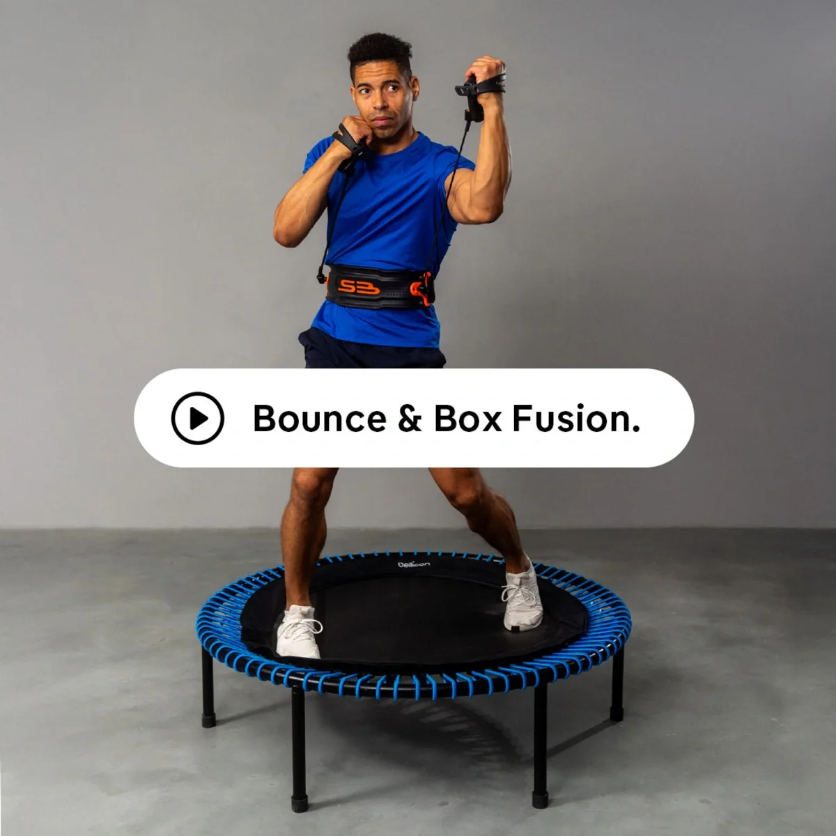 Man traint op de bellicon met de Shadowboxer-riem.