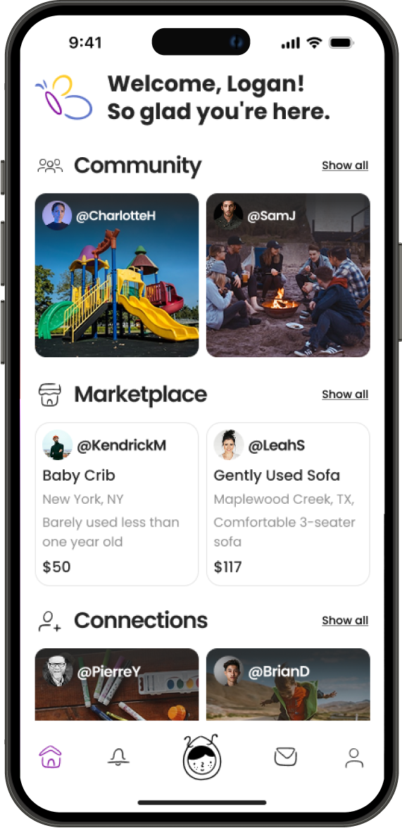 Illustration of bttrfly app features