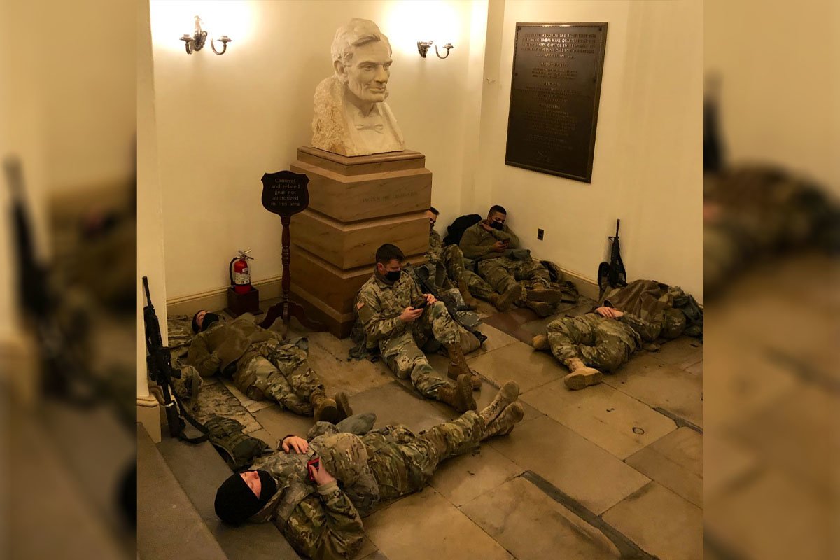 Troops Sleeping in the Capitol, and Other Strange Places Soldiers Nap ...