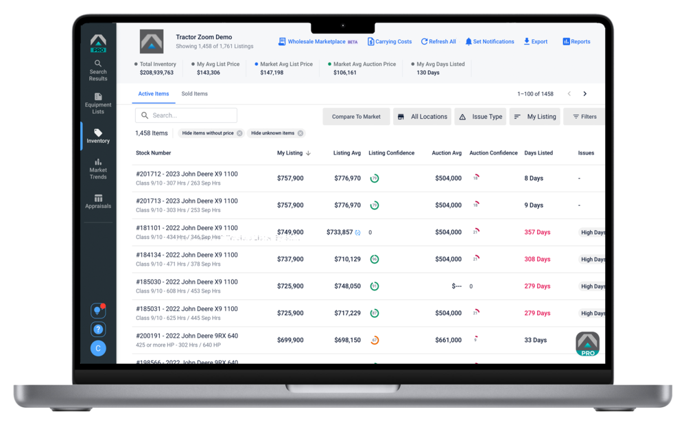 Farm & Heavy Equipment Valuation Software Tractor Zoom Pro