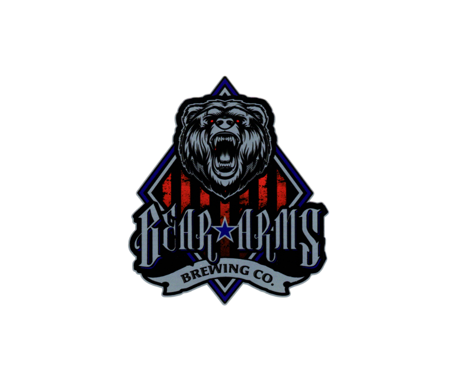 Bear arms metallic sticker bear arms brewing company