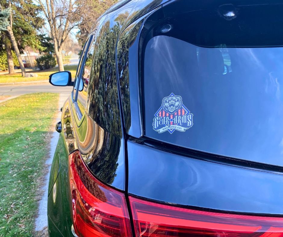 Bear arms metallic sticker bear arms brewing company