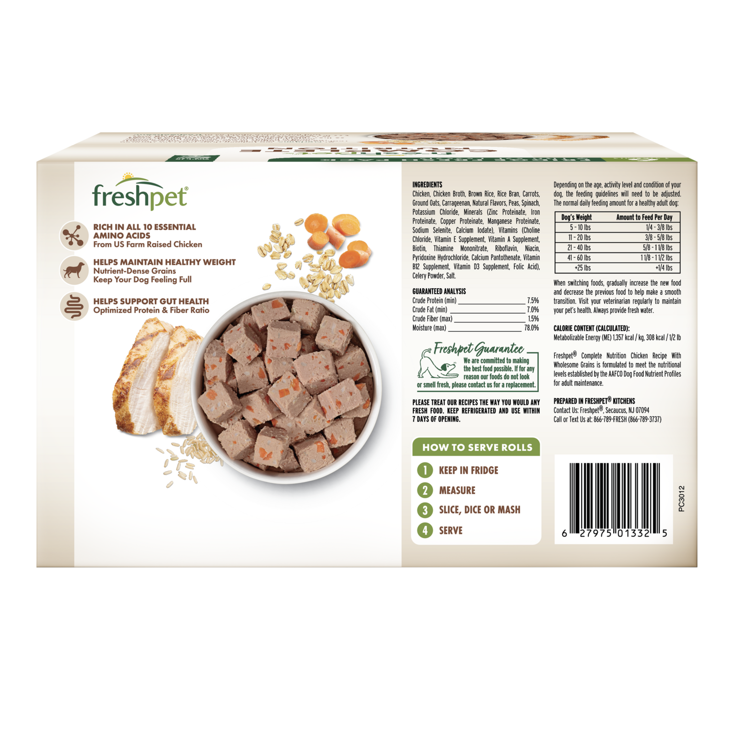 Freshpet® Complete Nutrition Chicken Recipe with Wholesome Grains