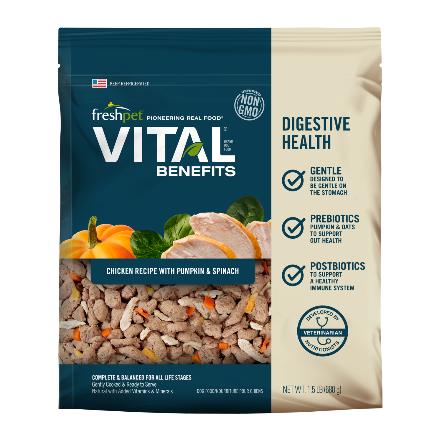 Freshpet® Vital Digestive Health Chicken, Pumpkin & Spinach Dog Food