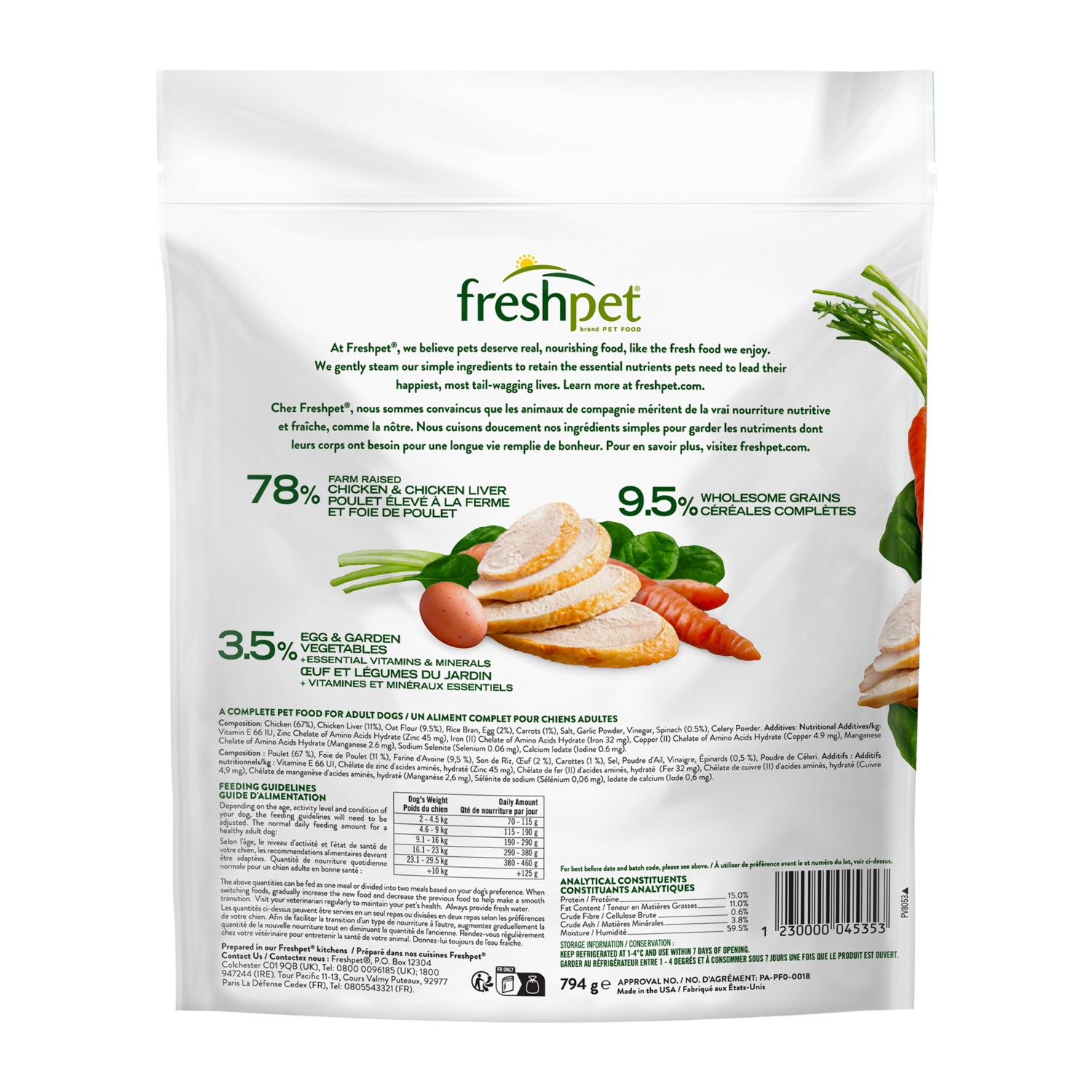 Freshpet® Tender Chicken and Oats Dog Food