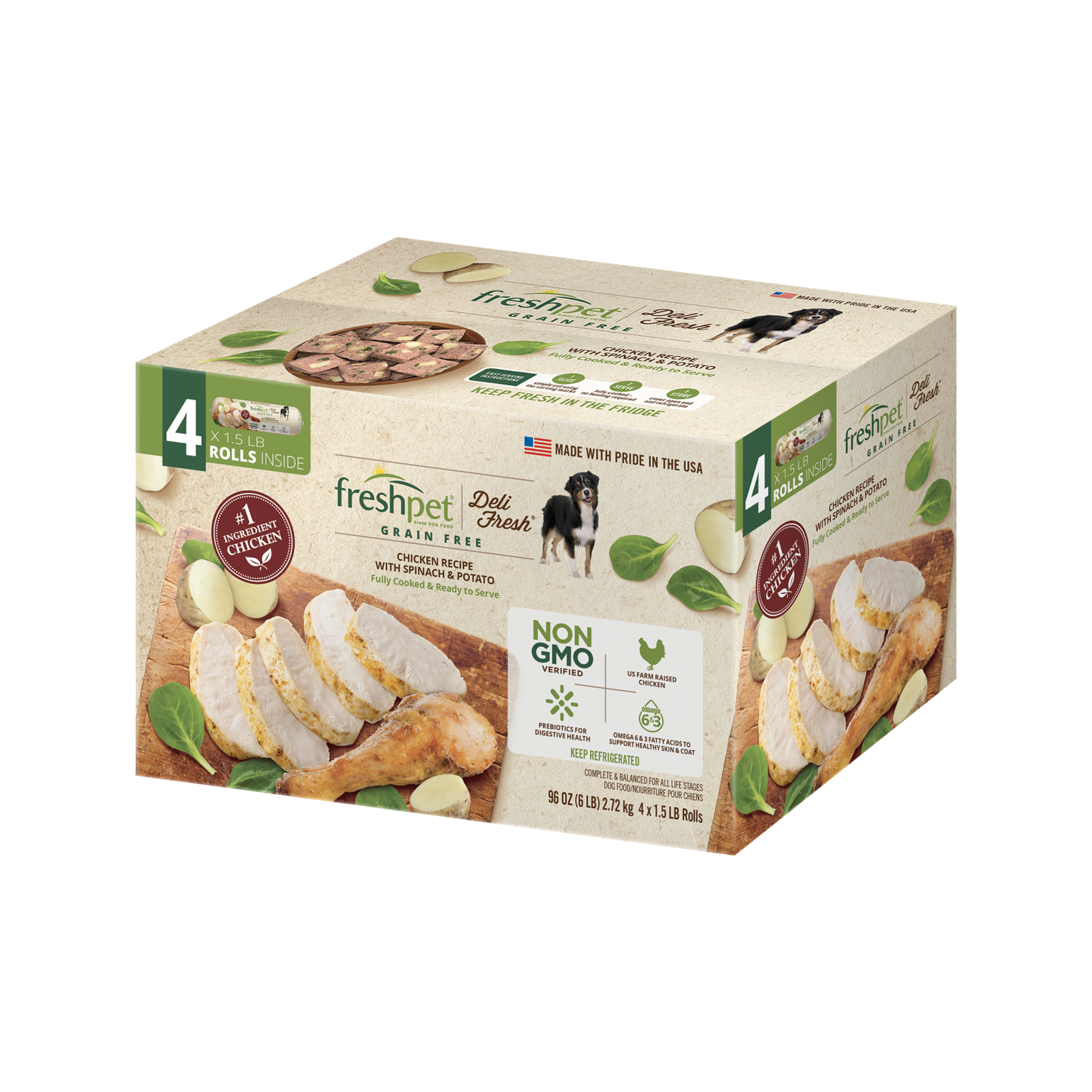 Freshpet® Deli Fresh Grain Free Chicken & Spinach Dog Food