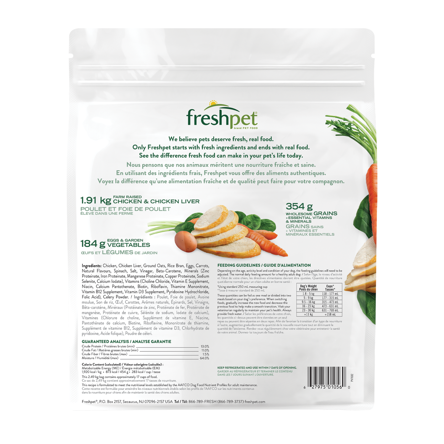 Freshpet® Tender Chicken Carrots & Spinach Dog Food