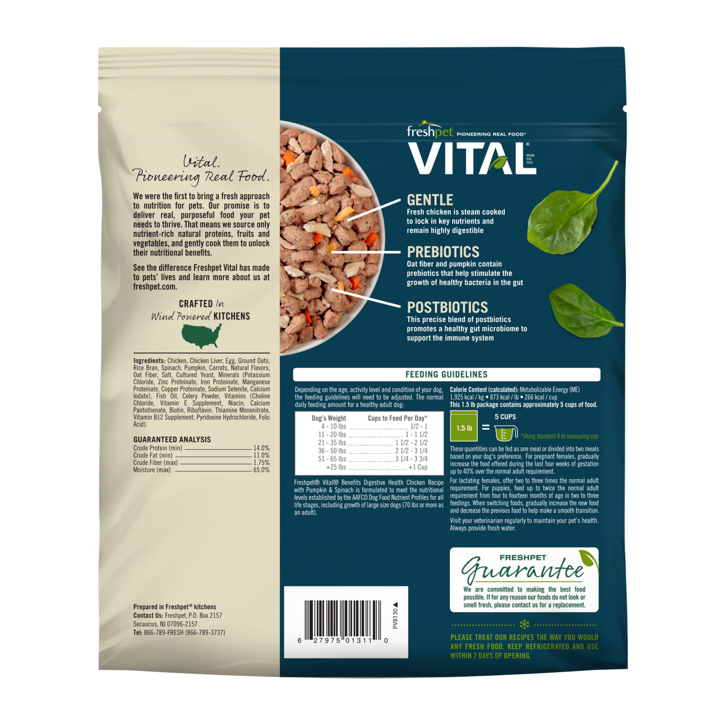 Freshpet® Vital Digestive Health Chicken, Pumpkin & Spinach Dog Food