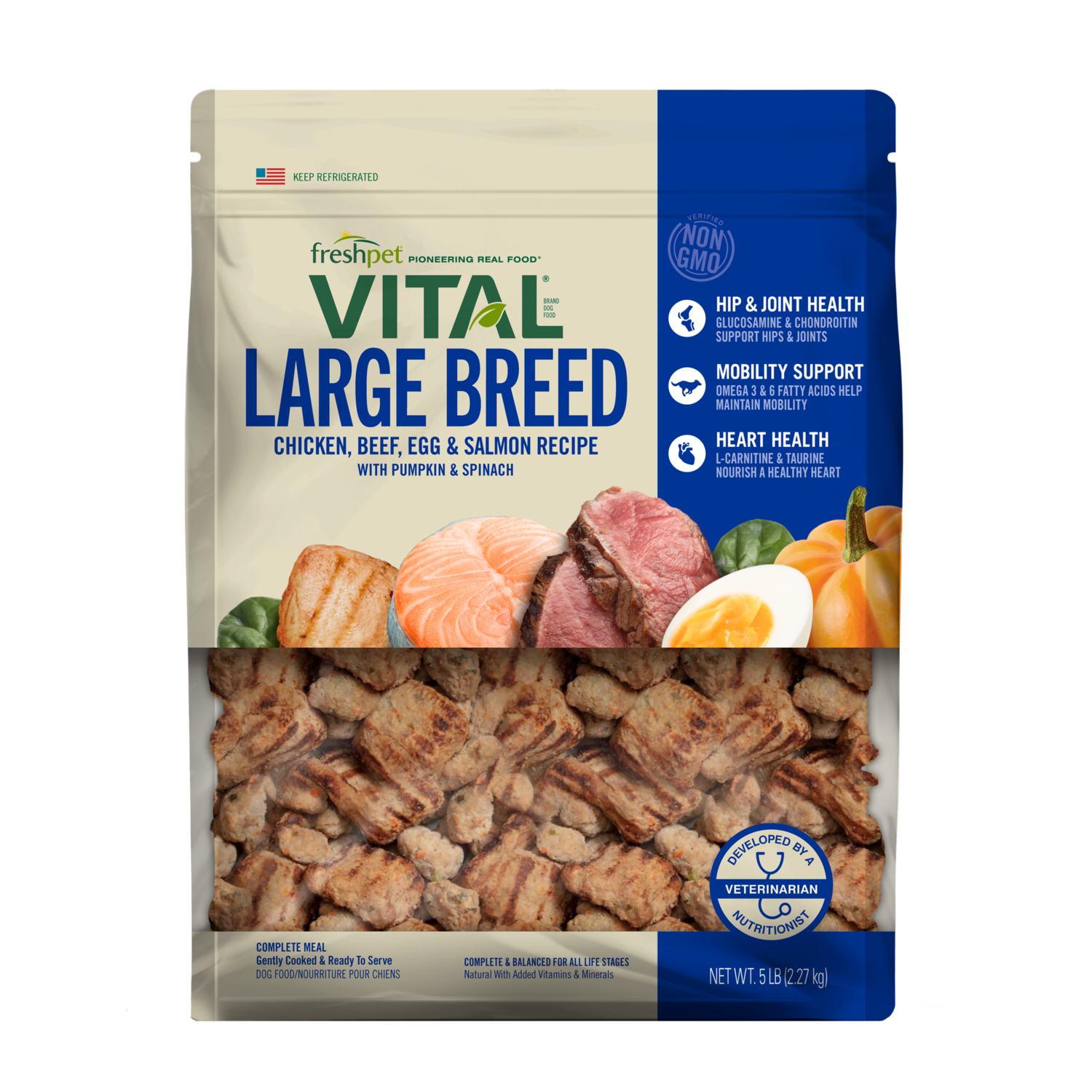 Freshpet® Vital Large Breed Chicken, Beef, Egg & Salmon Recipe With