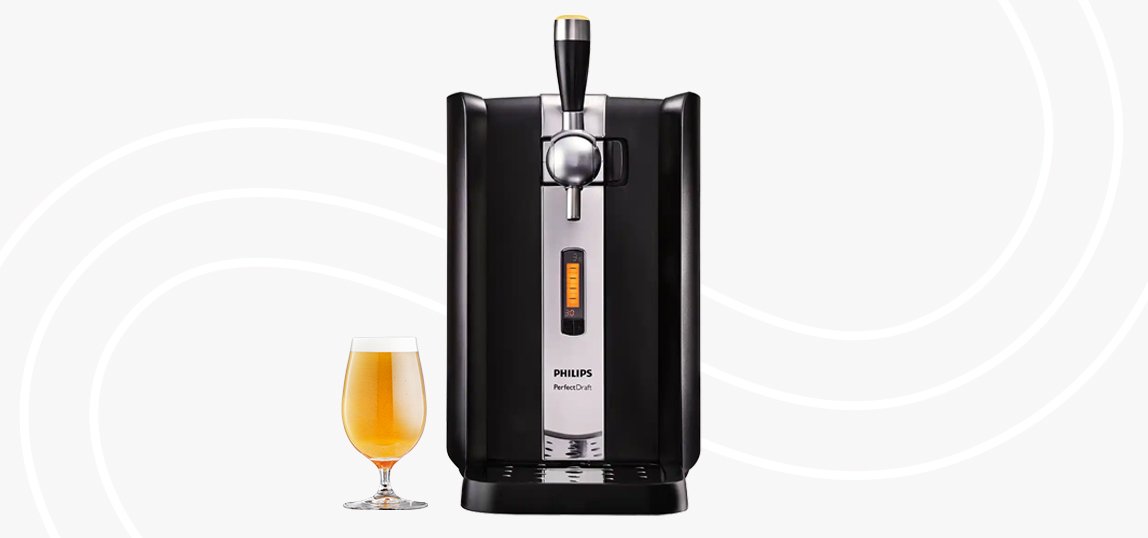 Tireuse à Bière PerfectDraft HD3720/26 + 2 Verres - Fûts De 6L - Bière Pression à 3°C - 30 Jours De Fraîcheur