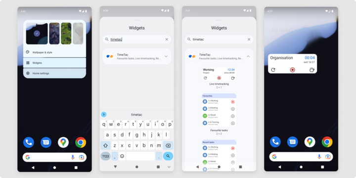 Wie erstelle ich Widgets für TimeTac auf meinem Smartphone? | TimeTac Help