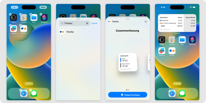 Wie erstelle ich Widgets für TimeTac auf meinem Smartphone? | TimeTac Help