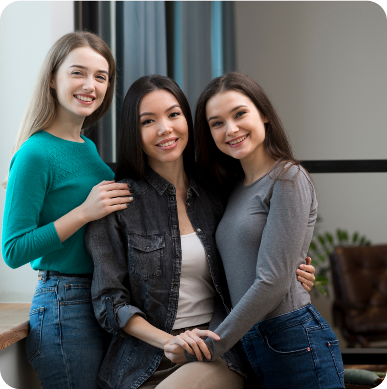 Friends enjoying time together spontaneously