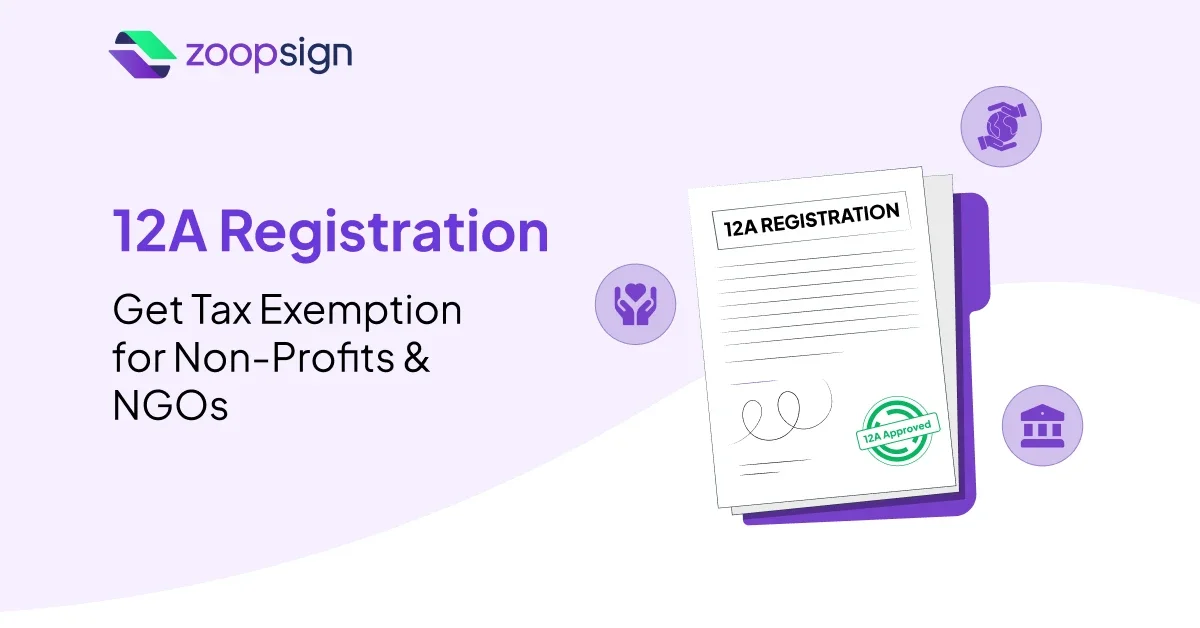 12A Registration: Get Tax Exemption for Non-Profits & NGOs | zoopsign
