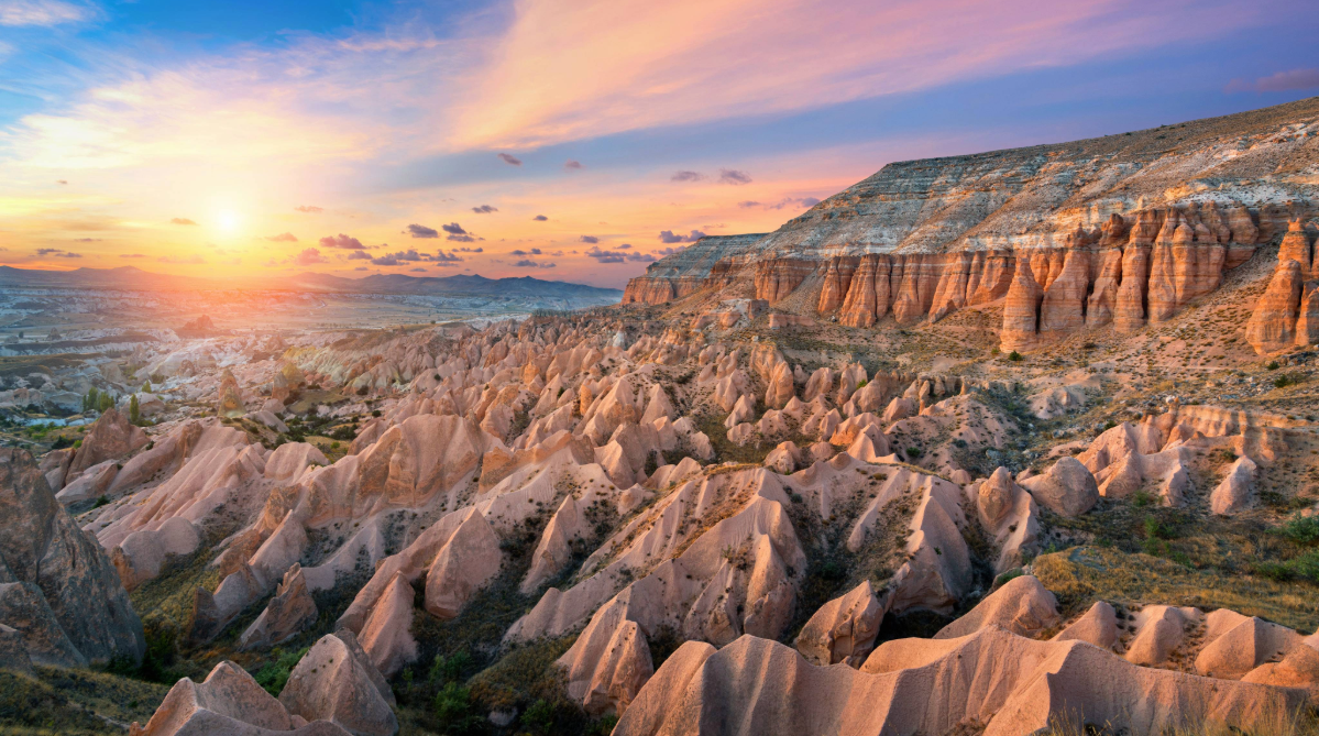 Göreme, Kappadokia, i solnedgang
