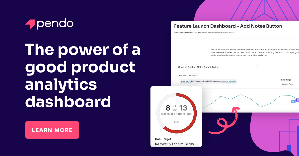 The power of a good product analytics dashboard | Pendo Blog | Pendo.io