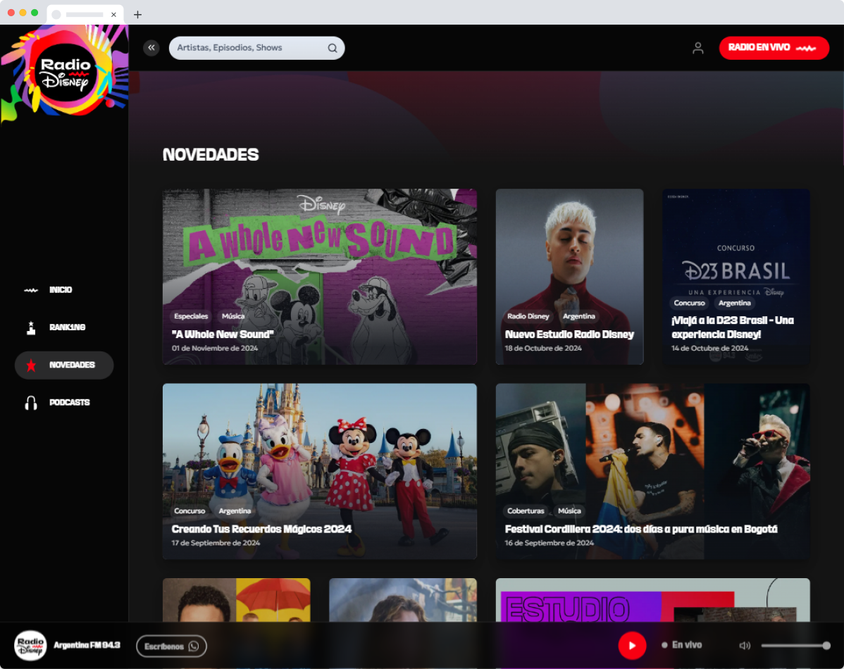 Radio Disney website screenshot 2